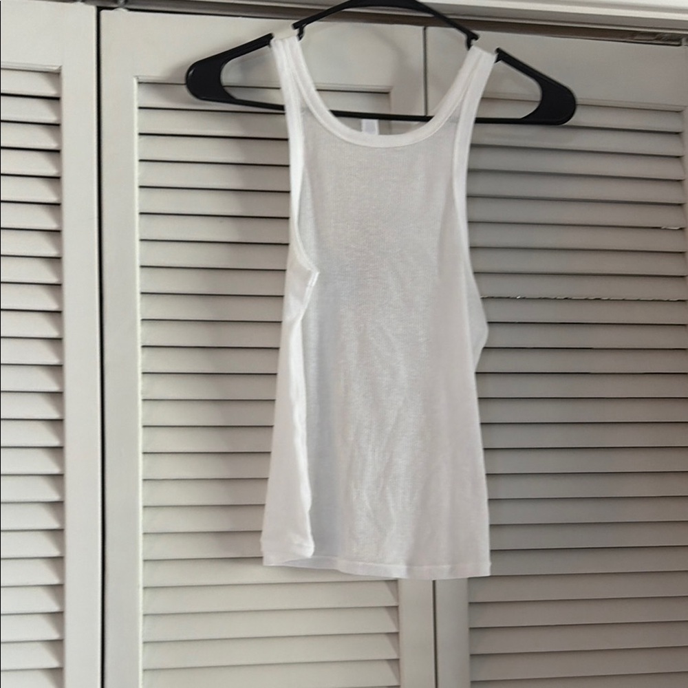 SKIMS sheer white tank top